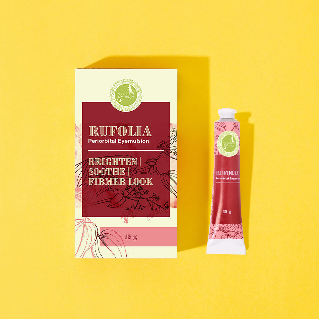 Rufolia Periorbital Eyemulsion - Brighten, Soothe and Firm Under-Eyes with Manjistha, Aloe Vera, Niacinamide and Hyaluronic Acid