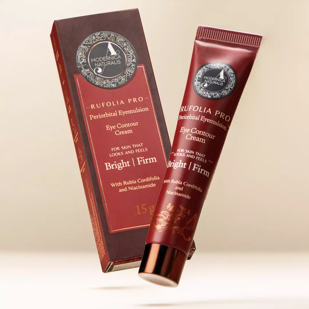 Rufolia PRO Periorbital Eyemulsion – Eye Contour Cream - Verheldert, verstevigt en hydrateert de huid onder de ogen - Nieuwe formule met manjistha, aloë vera, lotus en niacinamide – De beste crème voor onder de ogen - Met klinisch geteste ingrediënten
