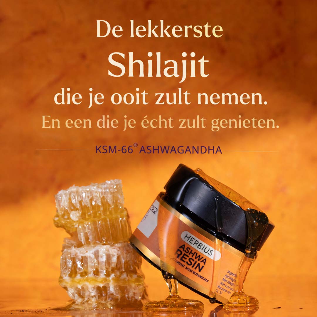 Herbius® ASHWA RESIN: Een Krachtige Mix van Puur Himalaya Shilajit en de Meest Klinisch Onderzochte Ashwagandha ter Wereld (KSM-66®) (Set van 3)