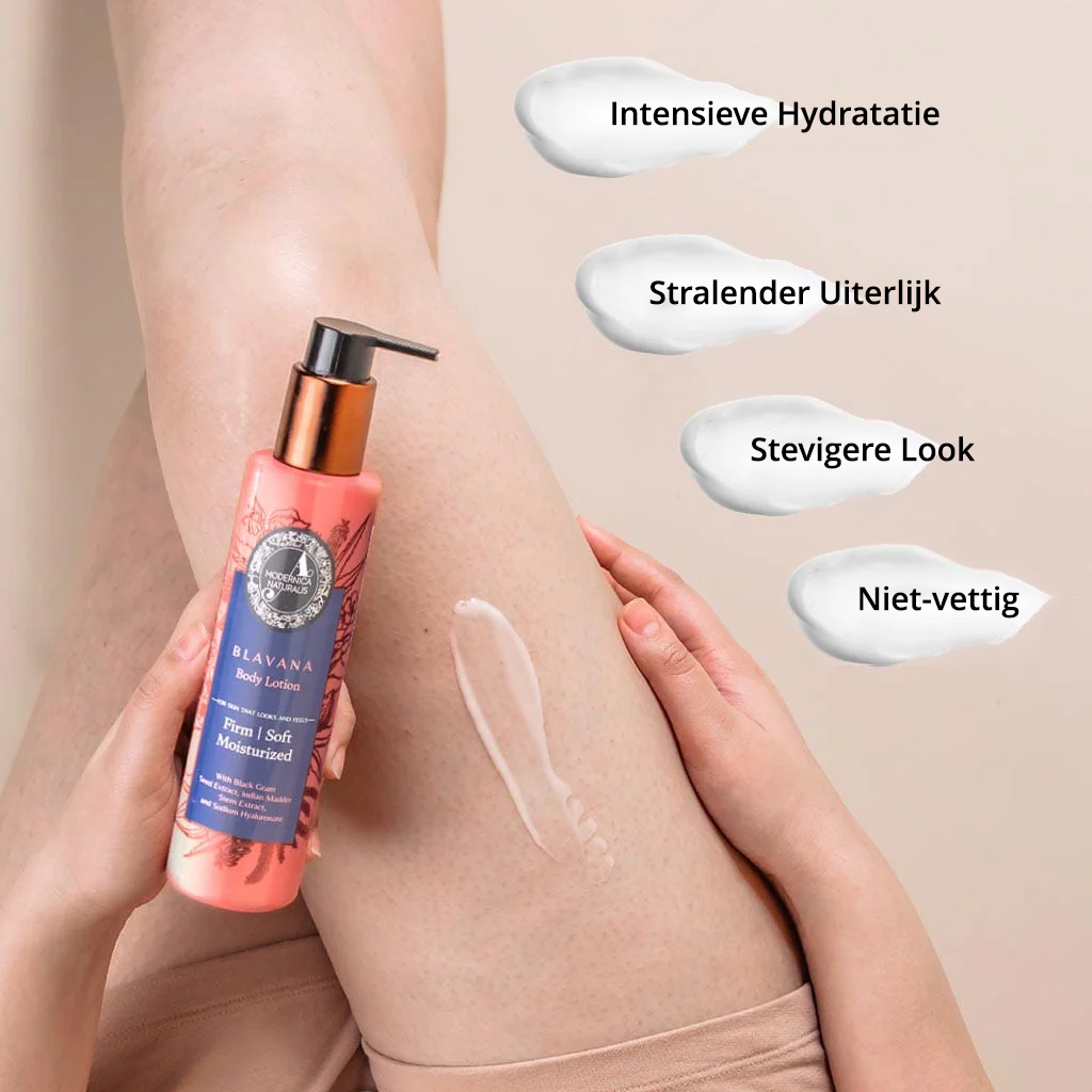 Blavana Body Lotion - Hydrateert, verzacht en verstevigt droge, rijpere en craquelé huid - Revolutionaire formule met zwarte gram - Beste bodylotion voor de rijpere huid - Met klinisch bewezen ingrediënten